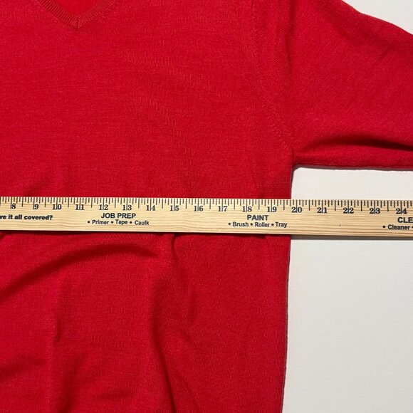 Bonobos V-Neck Sweater Extra Fine Merino Wool Light Red Pink Men's size Large - Picture 2 of 7